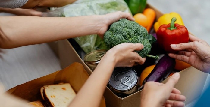 box of veggies