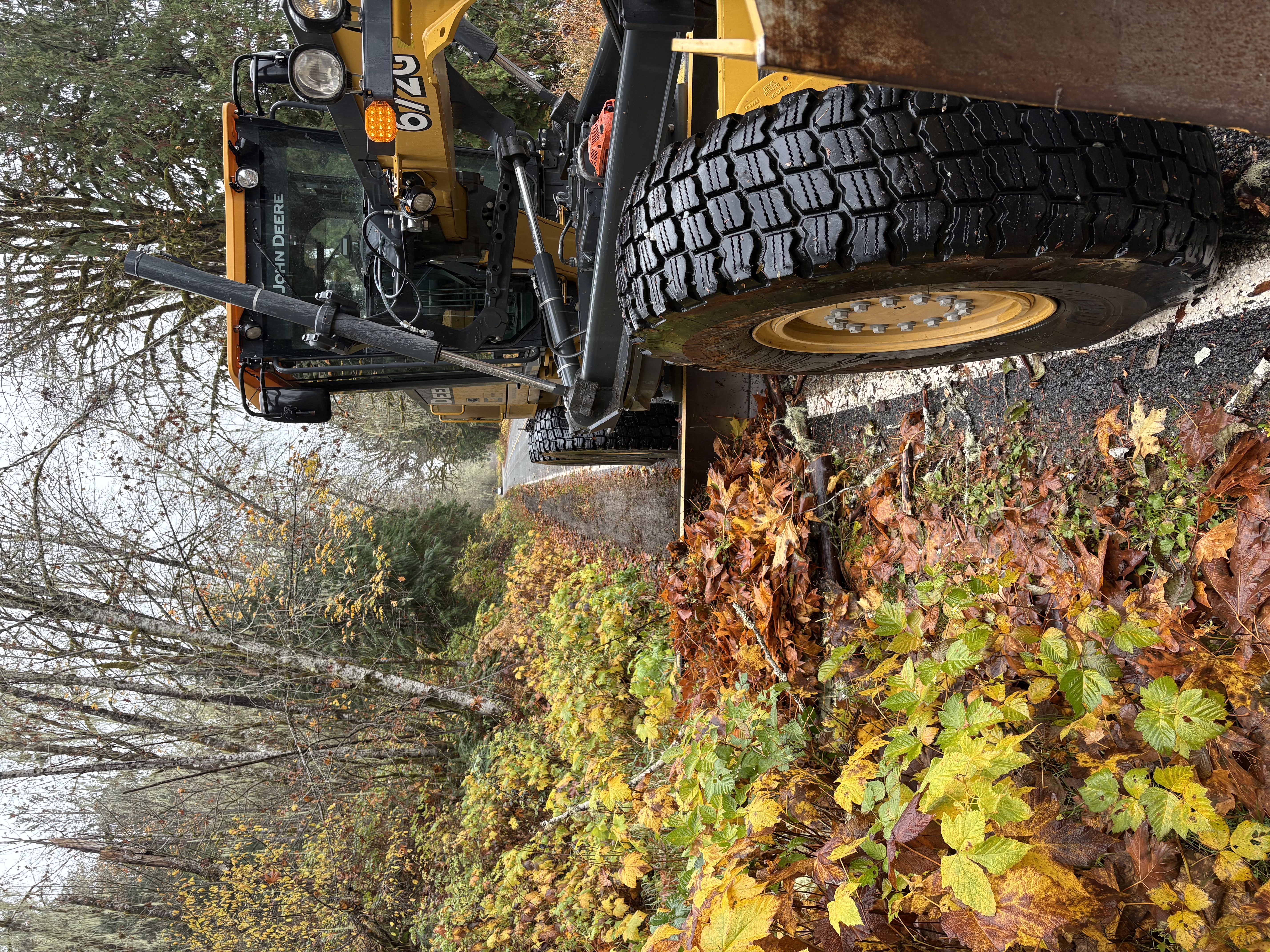 tractor clearing road